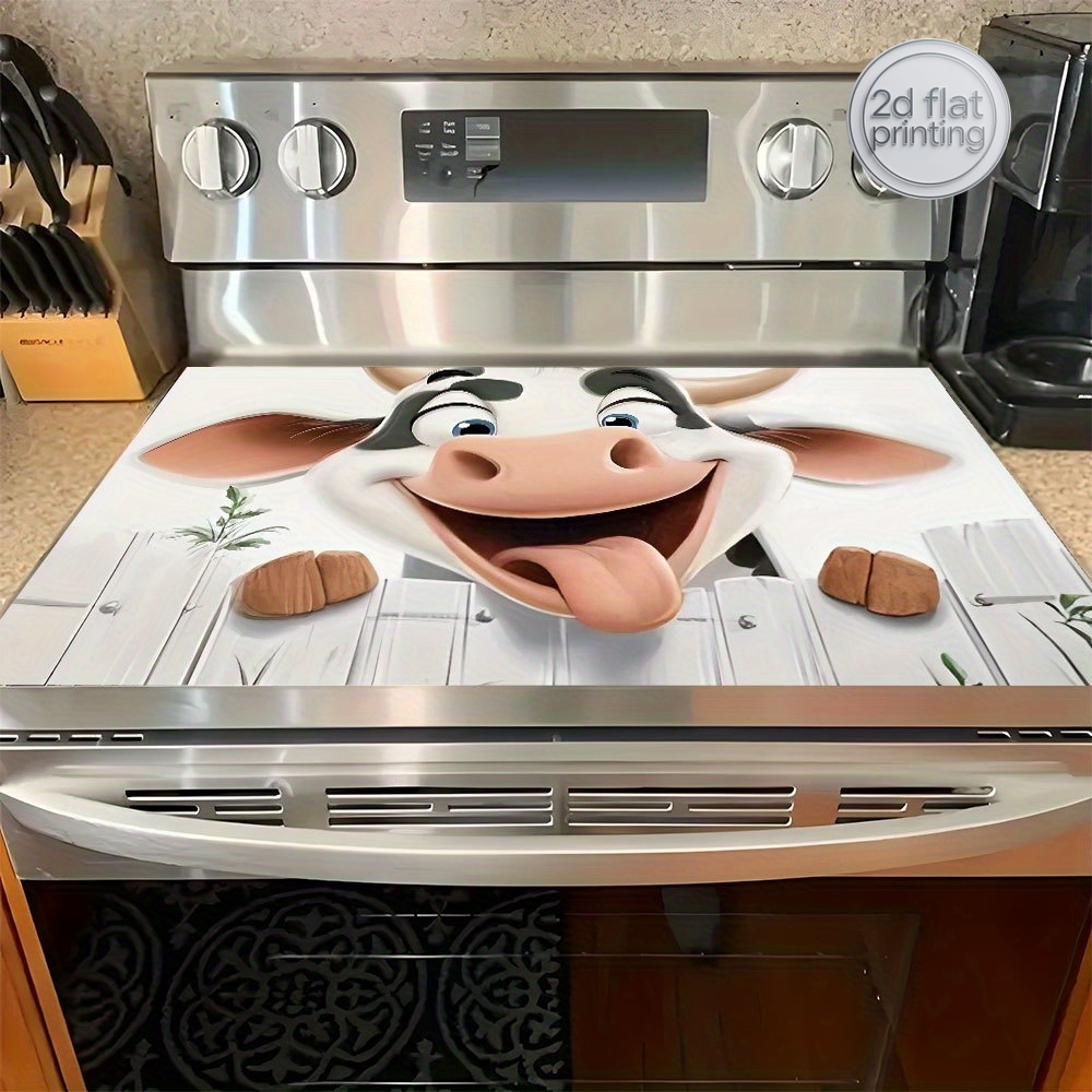 Cow Mat Rubber - Cow-Print Stove Cover Mat – Soft,