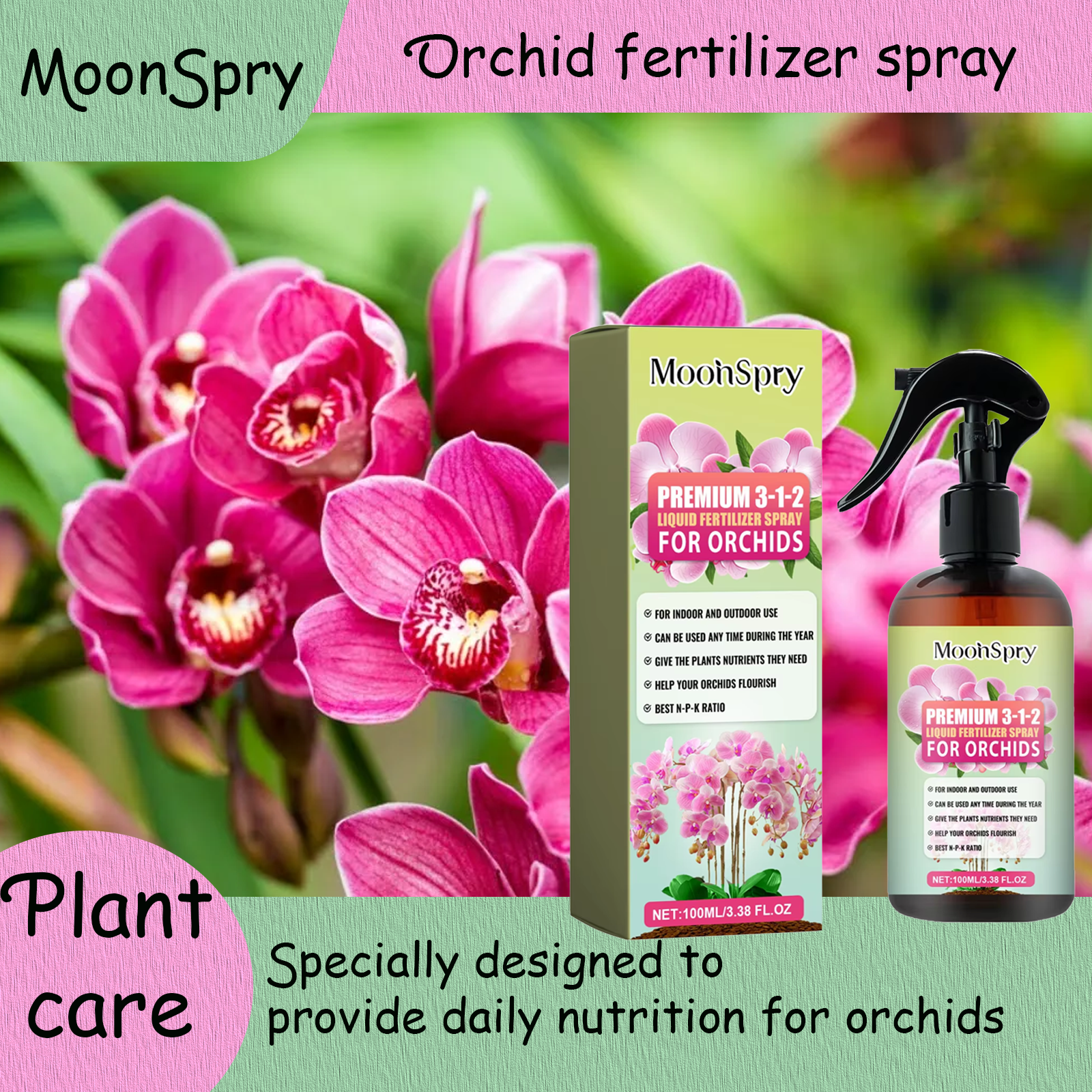 Orchard Sprayer Tractor - 100ml Orchid Bloom Booster Spray -