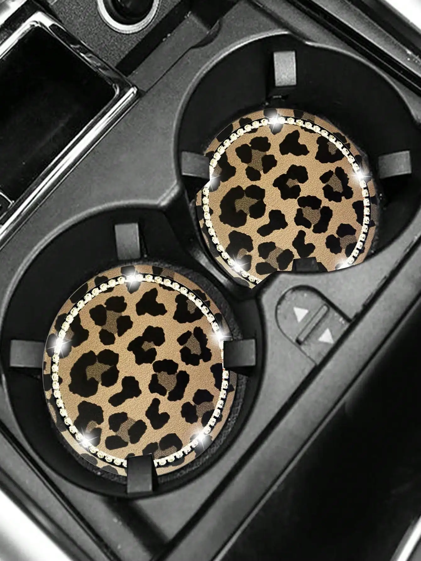 Cow Mat Rubber - 7cm Diameter Silicone Coaster Bling Rhinestone