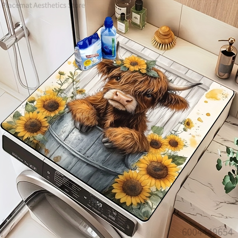 Cow Mat Rubber - Placemat, Washing Machine Dust Cover Chic