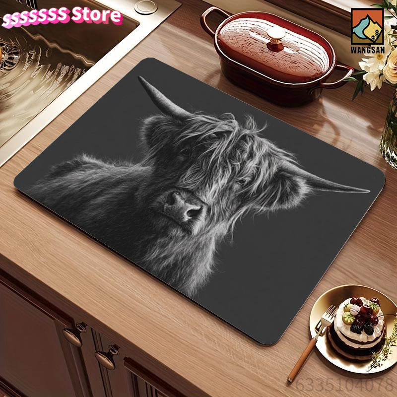 Vintage West Highland Cow Desi - Cow Mat Rubber บทวิจารณ์และราคา