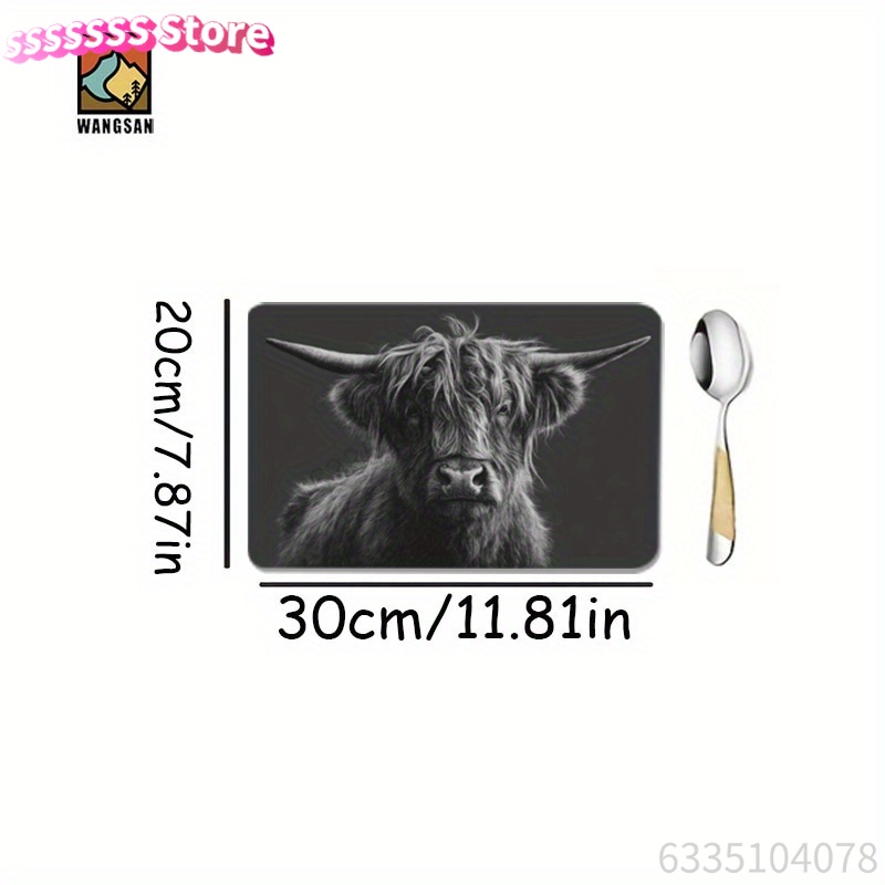 Vintage West Highland Cow Desi - Cow Mat Rubber บทวิจารณ์และราคา