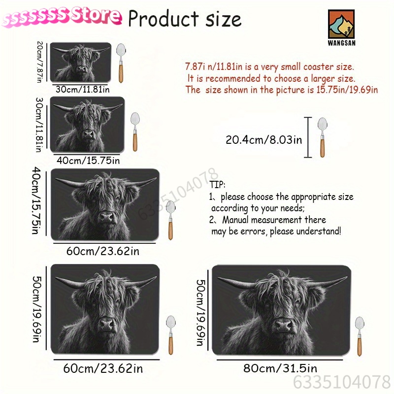Vintage West Highland Cow Desi - Cow Mat Rubber บทวิจารณ์และราคา