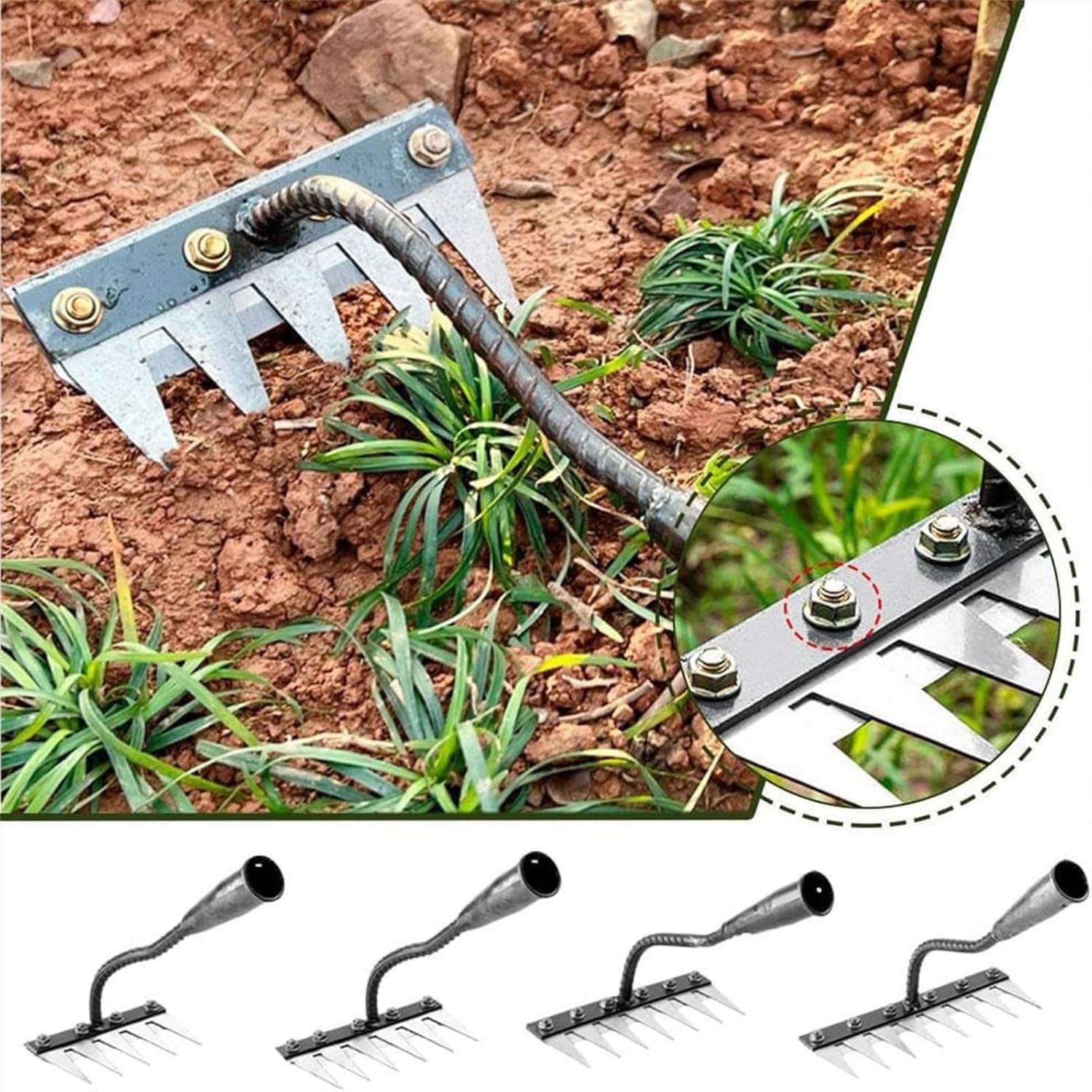 5/6/7/8 Teeth Metal Rake Garde - Agriculture Farming Hand Tools บทวิจารณ์และราคา