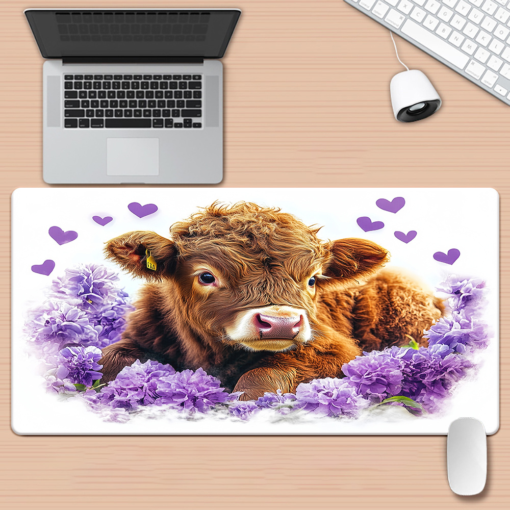 1pc Cute Cow & Purple Flower D - Cow Mat Rubber บทวิจารณ์และราคา