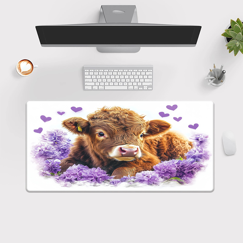 1pc Cute Cow & Purple Flower D - Cow Mat Rubber บทวิจารณ์และราคา