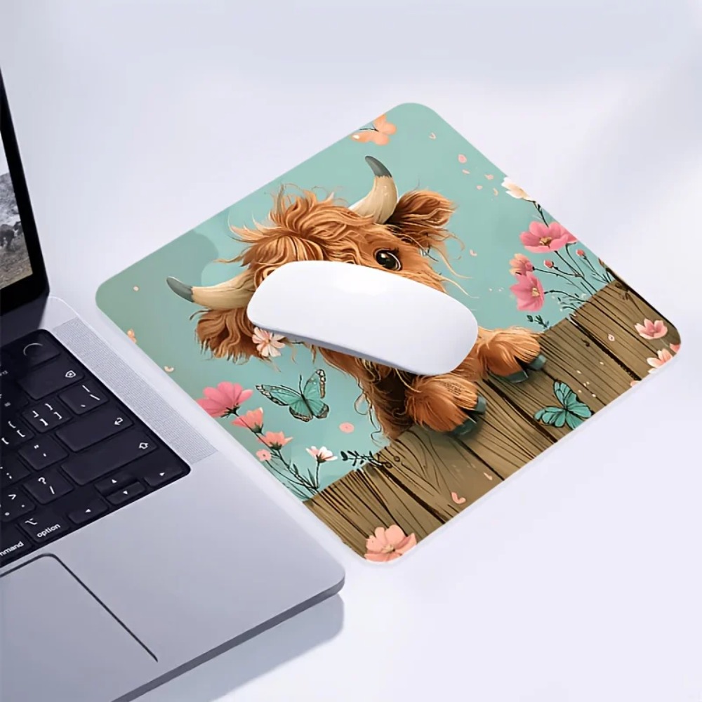 Adorable Highland Cow Mouse Pa - Cow Mat Rubber บทวิจารณ์และราคา