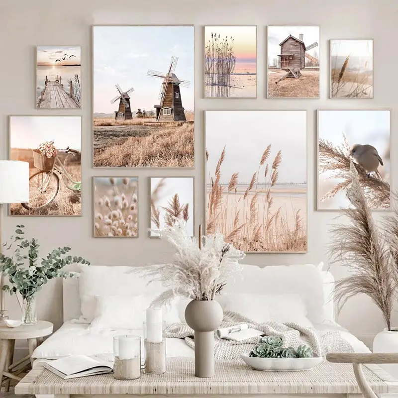 Beige Landscape Wall Art Poste - Orchard Sprayer Tractor บทวิจารณ์และราคา