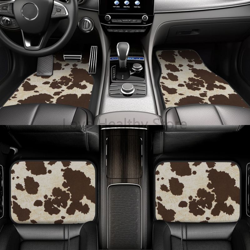 Cow Car Floor Mats Set of 4 Br - Cow Mat Rubber บทวิจารณ์และราคา