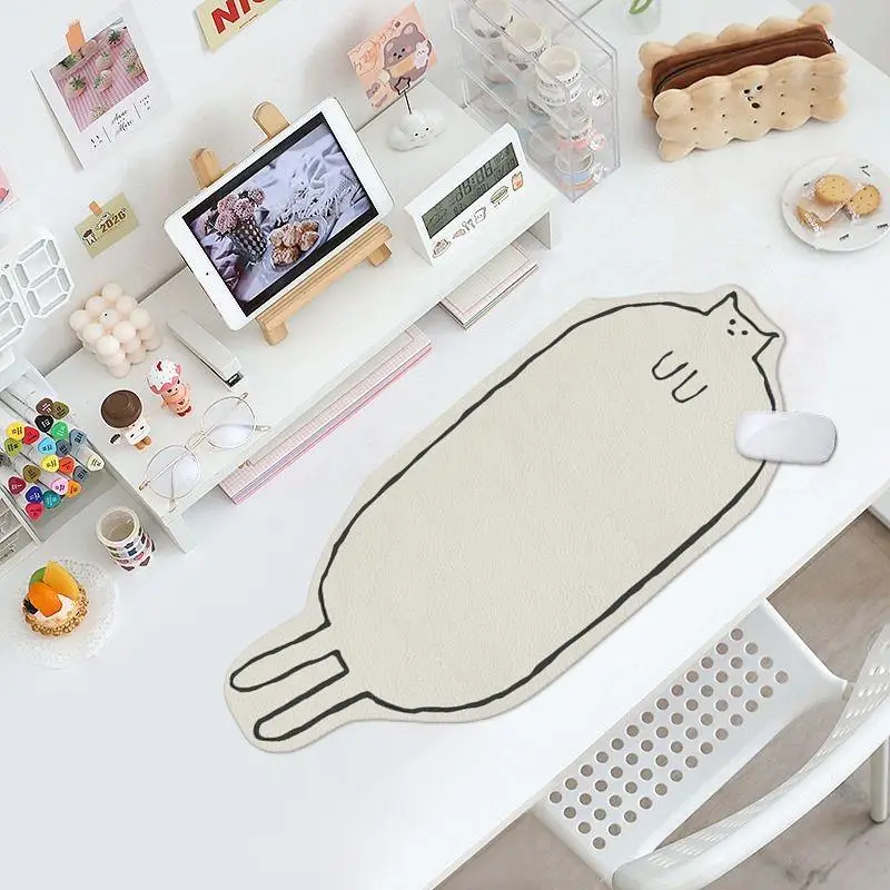 Kawaii Cat Gamer Desk Mat Leat - Cow Mat Rubber บทวิจารณ์และราคา