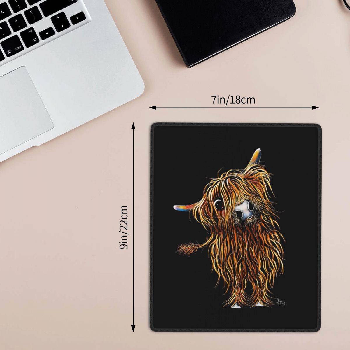 Highland Cow Print 7x9 in 22x1 - Cow Mat Rubber บทวิจารณ์และราคา