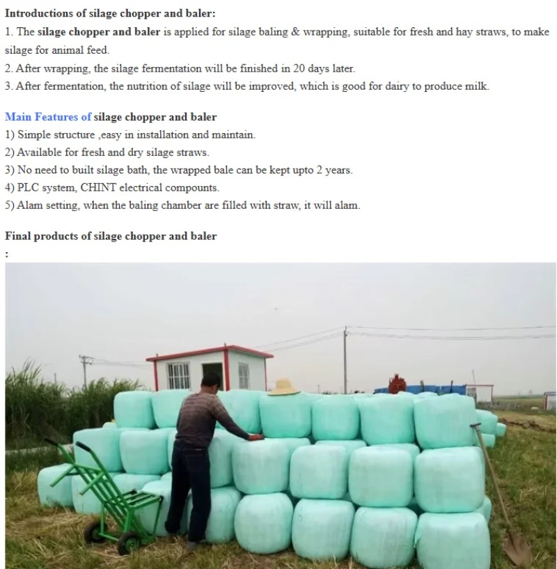 Hot Selling in the Middle East - Silage Baler Machine บทวิจารณ์และราคา