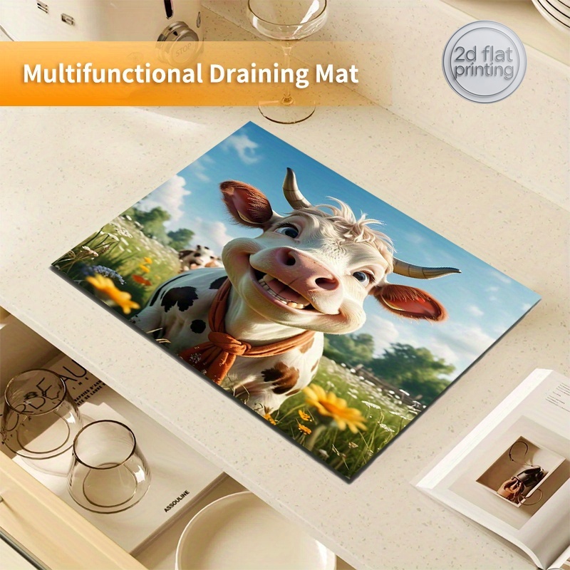2D Flat Printing 1pc Cow Print - Cow Mat Rubber บทวิจารณ์และราคา