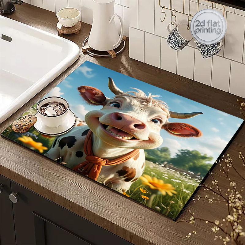 2D Flat Printing 1pc Cow Print - Cow Mat Rubber บทวิจารณ์และราคา