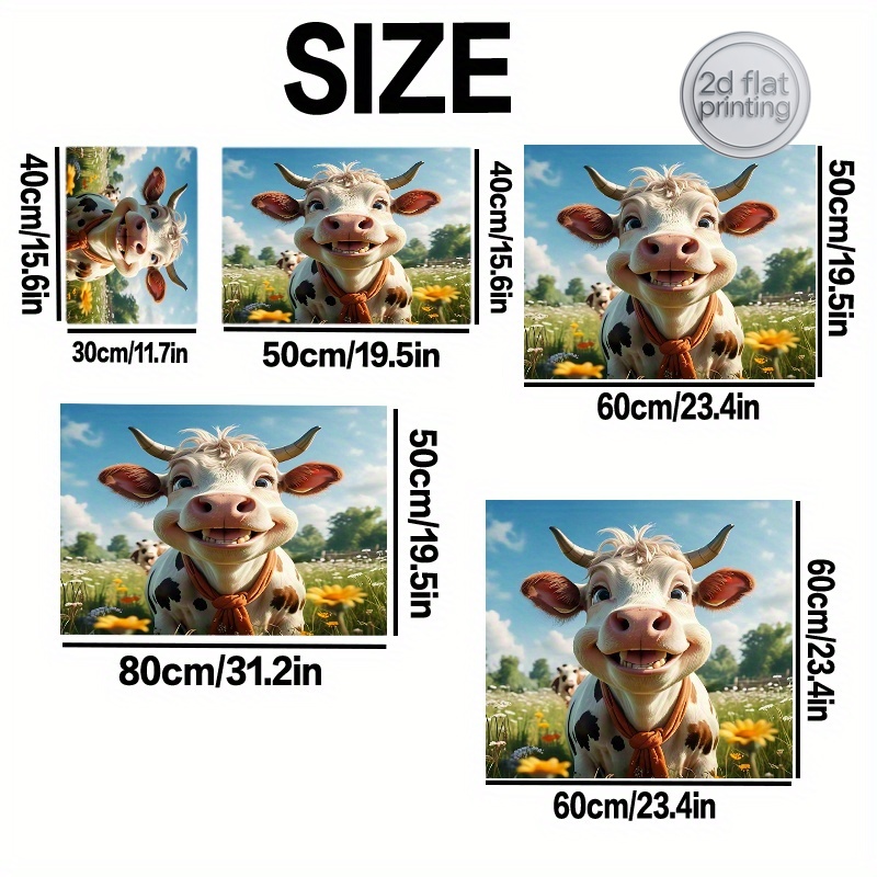 2D Flat Printing 1pc Cow Print - Cow Mat Rubber บทวิจารณ์และราคา